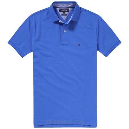 Mens Polo Shirts Victoria Blue Tommy Hilfiger Tommy Polo Shirt 282969 100% cotton